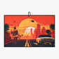 cool golf towel with city sunset