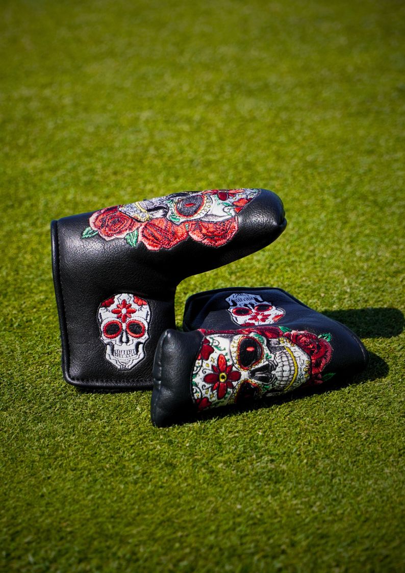 2 putter headcover with skull designs