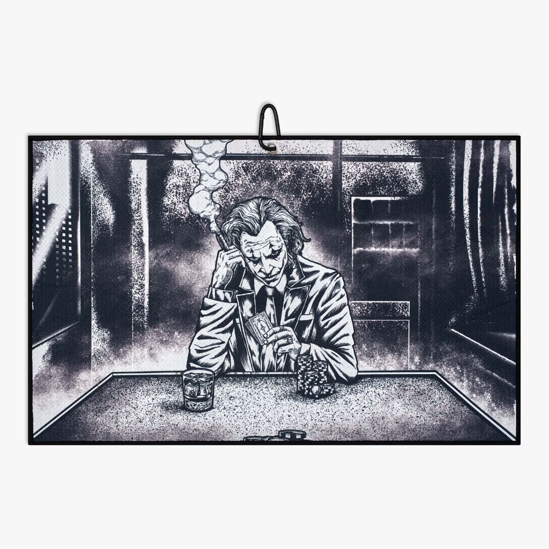 golf towel with joker design