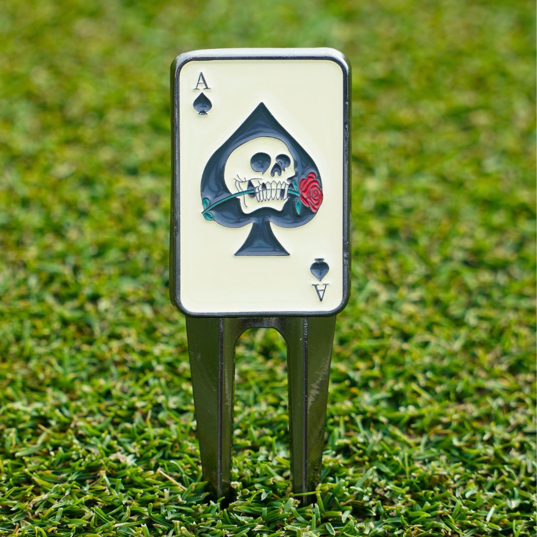 cool pitch mark repairer with skull design