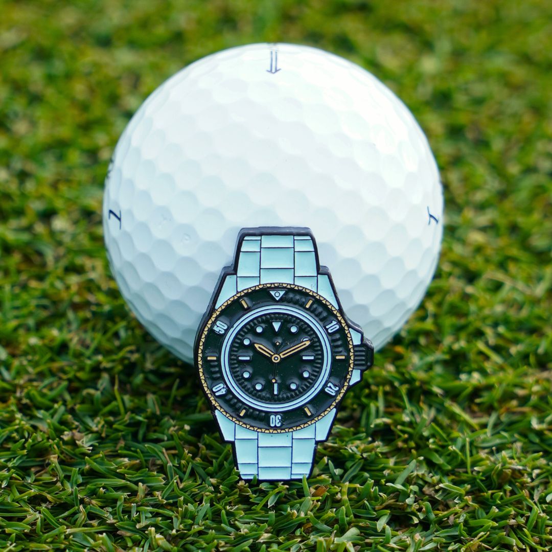 golf ball marker with watch design