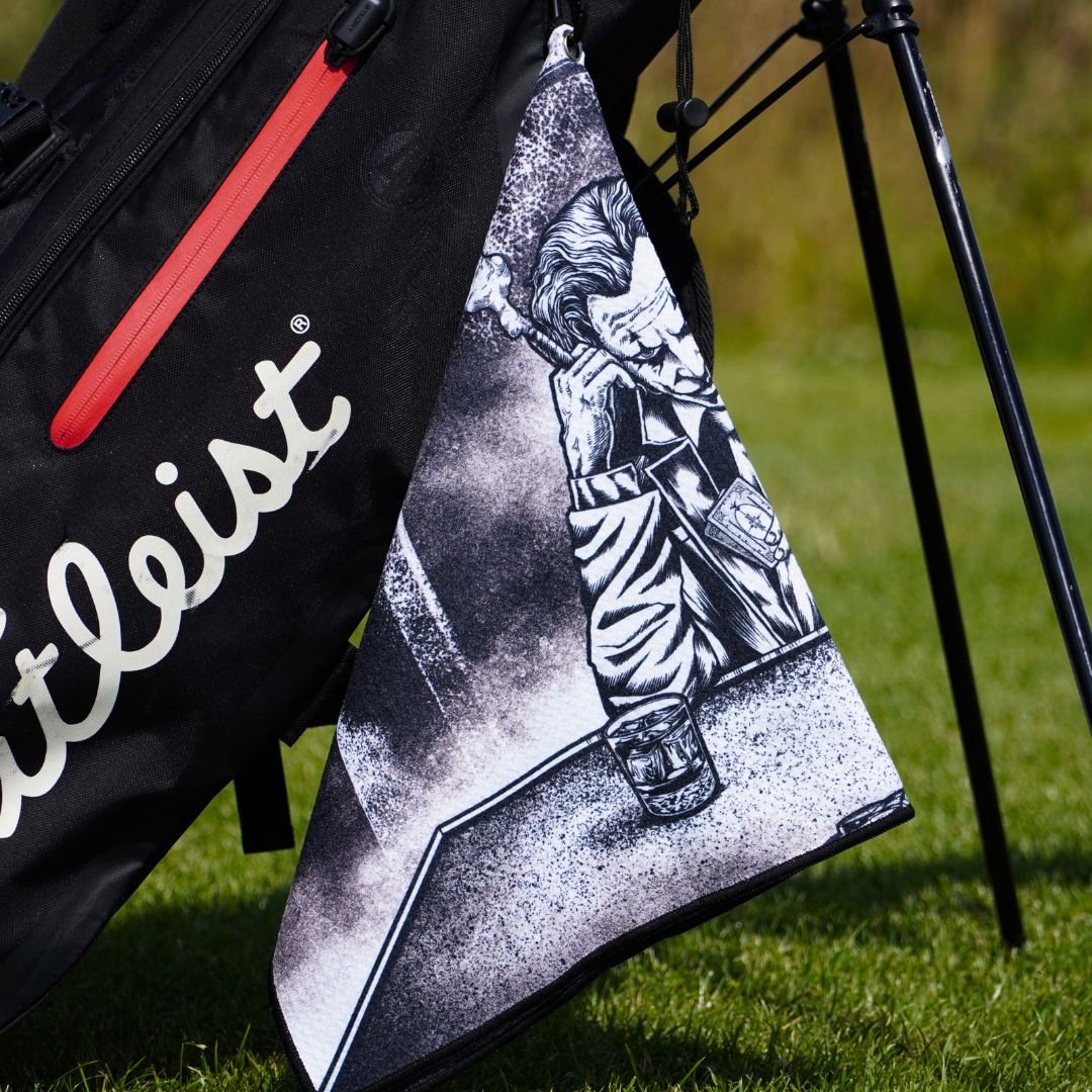 cool joker design on golf towel